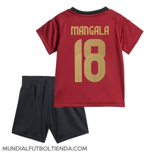 Camiseta Bélgica Orel Mangala #18 Primera Equipación Replica Eurocopa 2024 para niños mangas cortas (+ Pantalones cortos)